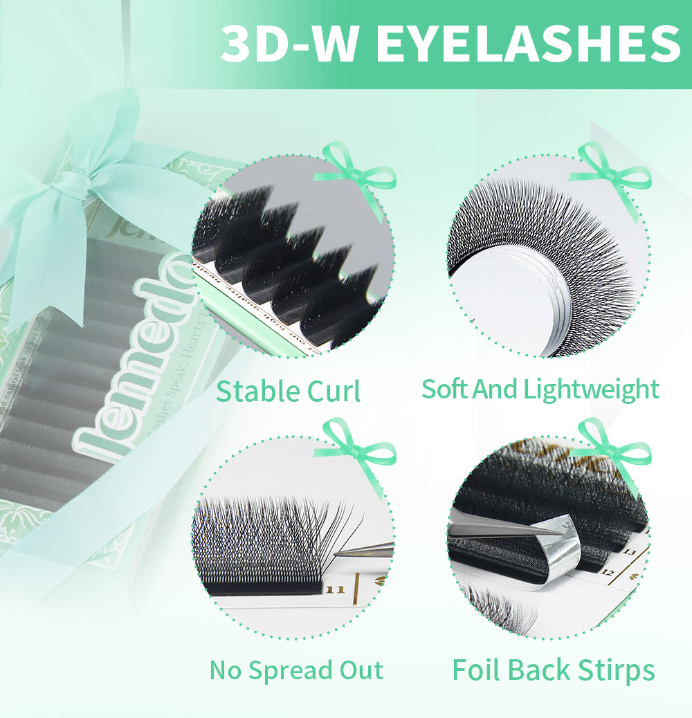 JEMEDO 3D W Volume Fans | 0.07mm C/D/M Curl