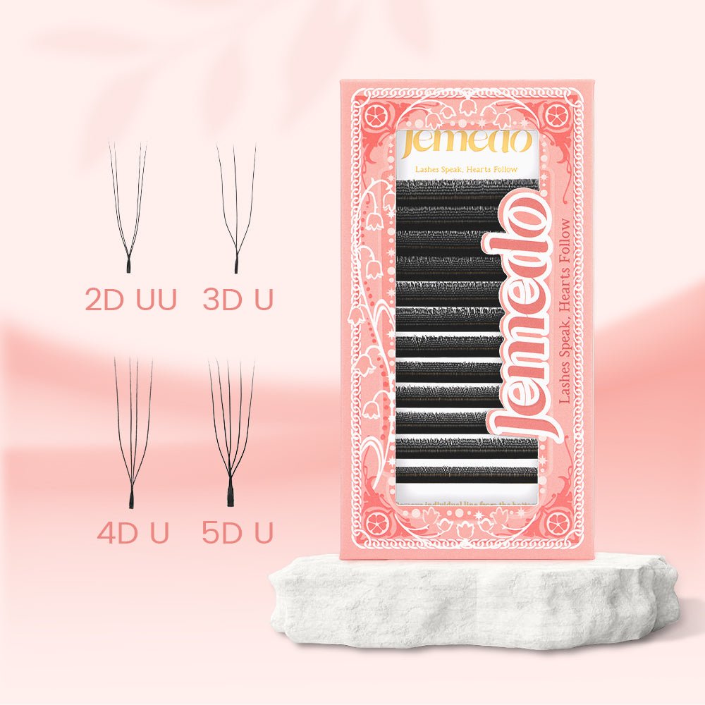 2/3/4/5D U-Shape Lashes | 0.07mm C/D/M Curl - jemedo.com