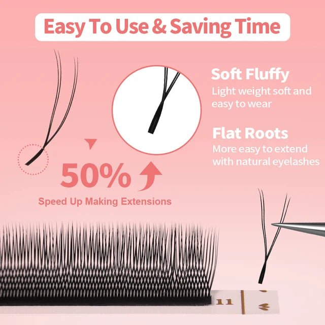 2/3/4/5D U-Shape Lashes | 0.07mm C/D/M Curl - jemedo.com