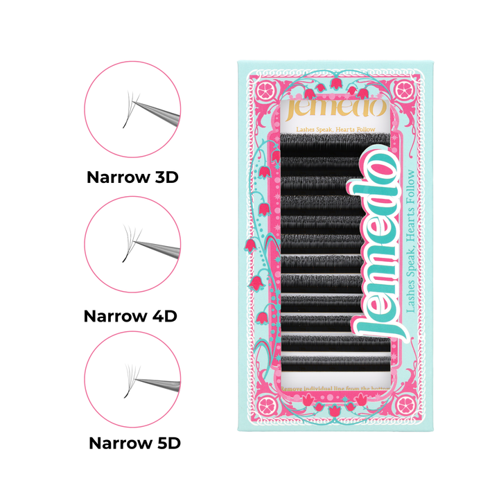 Narrow 3/4/5D W-Shaped Lashes | 0.07mm C/D/M Curl