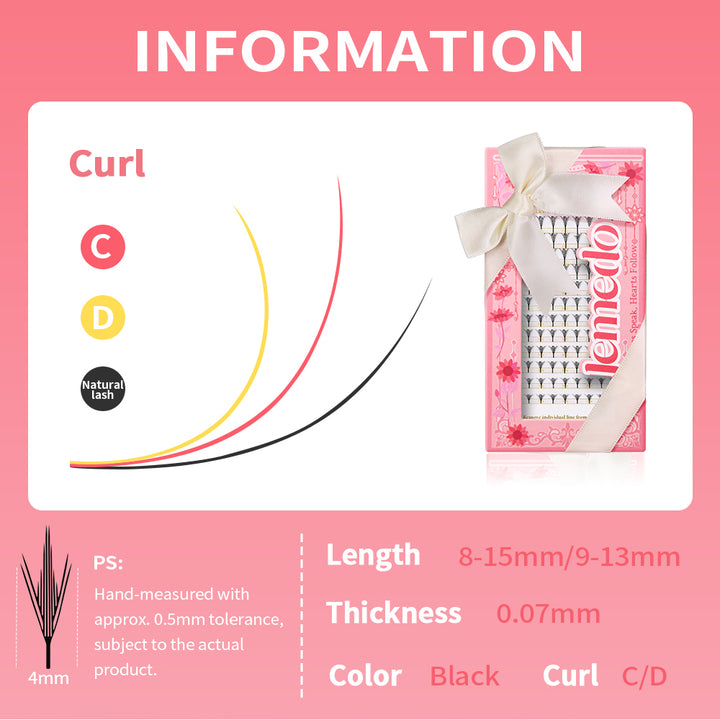 JEMEDO Pteris Light Clusters Anime Lashes| 0.07mm