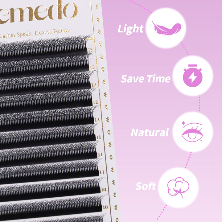 JEMEDO 7D W Volume Fans | 0.07mm C/D/M Curl