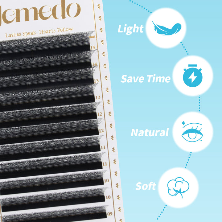JEMEDO 4D W Volume Fans | 0.07mm C/D/M Curl
