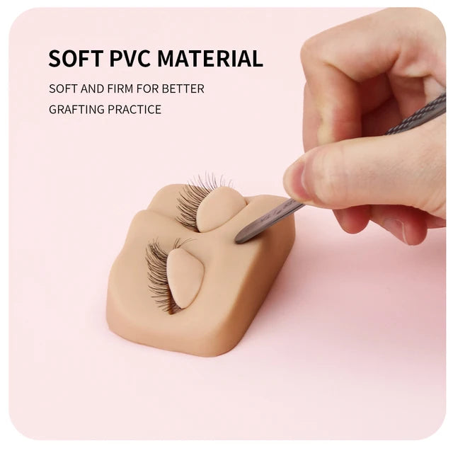 Cabeça de Treino JEMEDO Compact Lash | Manequim Portátil de Silicone com Olhos Removíveis