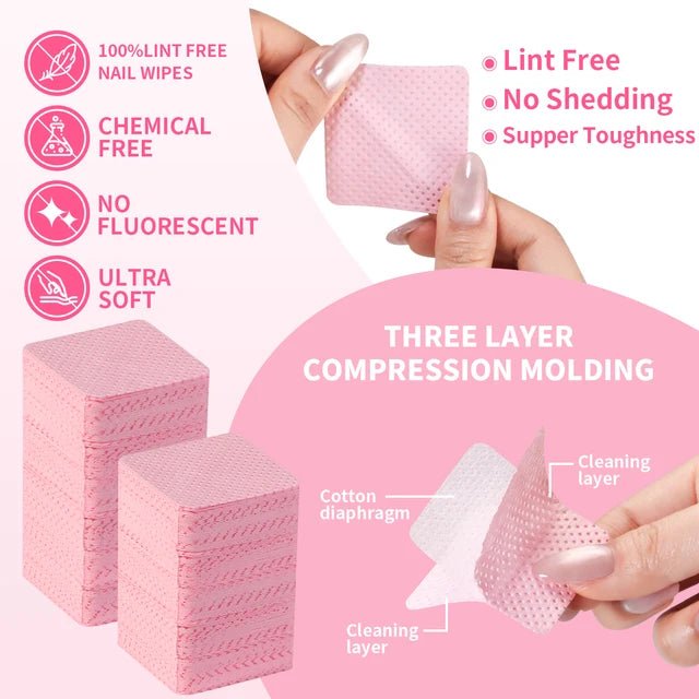 JEMEDO 1080pcs Lint-Free Cotton Wipes | Eyelash Glue Remover &amp; Applicator Cleaner - jemedo.com