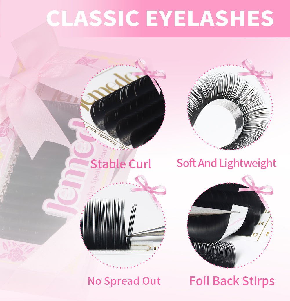 JEMEDO Classic Lashes Extensions | B/C/D/CC Curl - jemedo.com