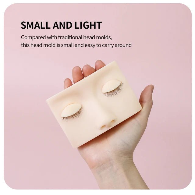 JEMEDO Compact Lash Practice Head | Portable Silicone Mannequin with Removable Eyes - jemedo.com