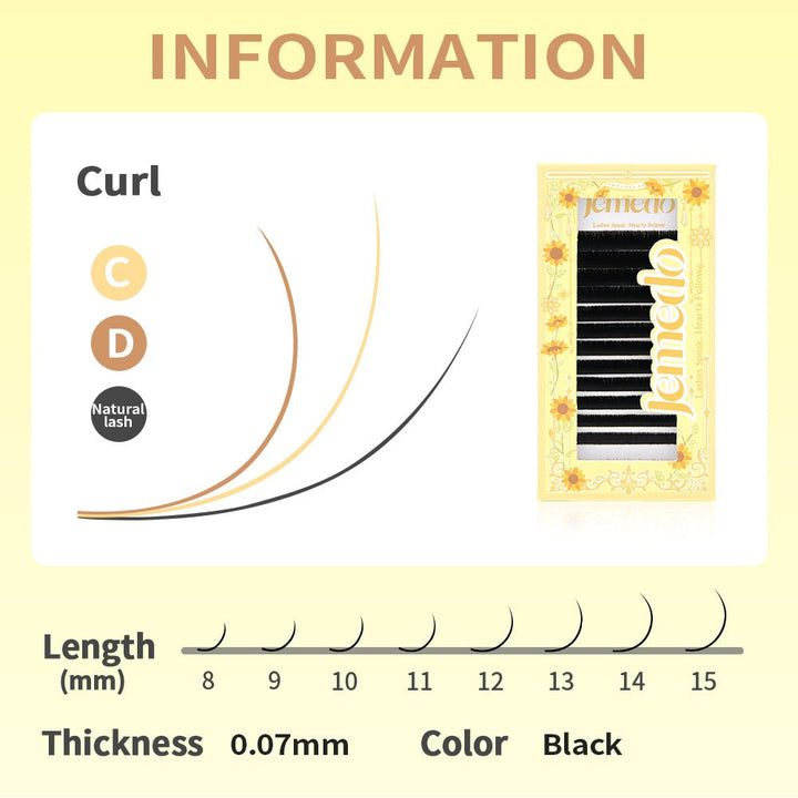 JEMEDO Easy Fan Lashes Pre-fanned | C/D Curl - jemedo.com