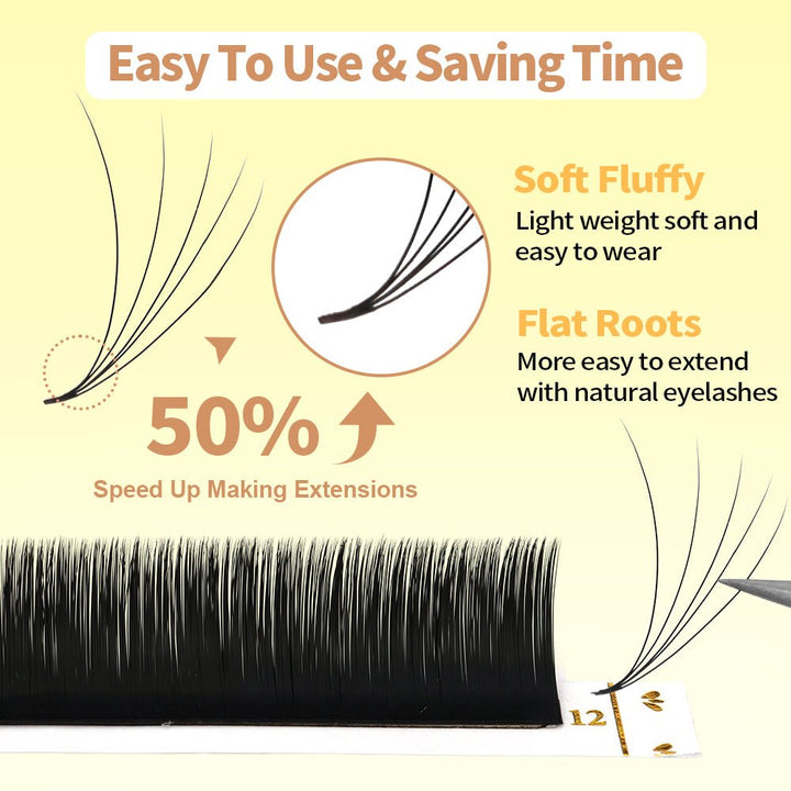 JEMEDO Easy Fan Lashes Pre-fanned | C/D Curl - jemedo.com