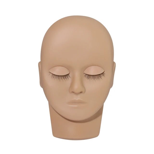 JEMEDO Full Head Lash Mannequin | Silicone Practice Head with Removable Eyes - jemedo.com