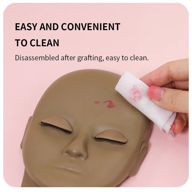 JEMEDO Full Head Lash Mannequin | Silicone Practice Head with Removable Eyes - jemedo.com
