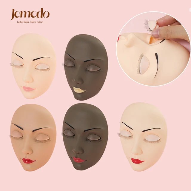 JEMEDO Lash Practice Head | Colored Lips &amp; Replaceable Eyeballs - jemedo.com