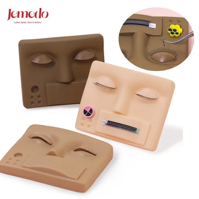 JEMEDO Lash Practice Head with Tray – Silicone Mannequin with Removable Eyes - jemedo.com