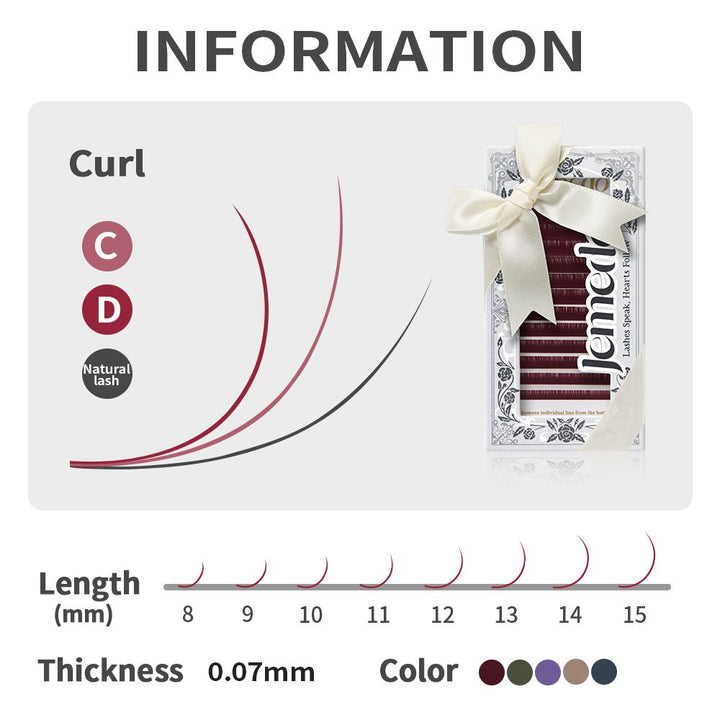 JEMEDO Morandi Color Lashes | 0.07mm, C/D Curl - jemedo.com