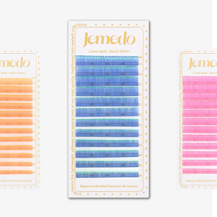 JEMEDO Neon UV Colored Individual Lashes | 0.07mm, C/D Curl - jemedo.com