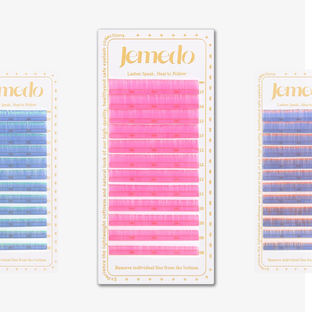 JEMEDO Neon UV Colored Individual Lashes | 0.07mm, C/D Curl - jemedo.com