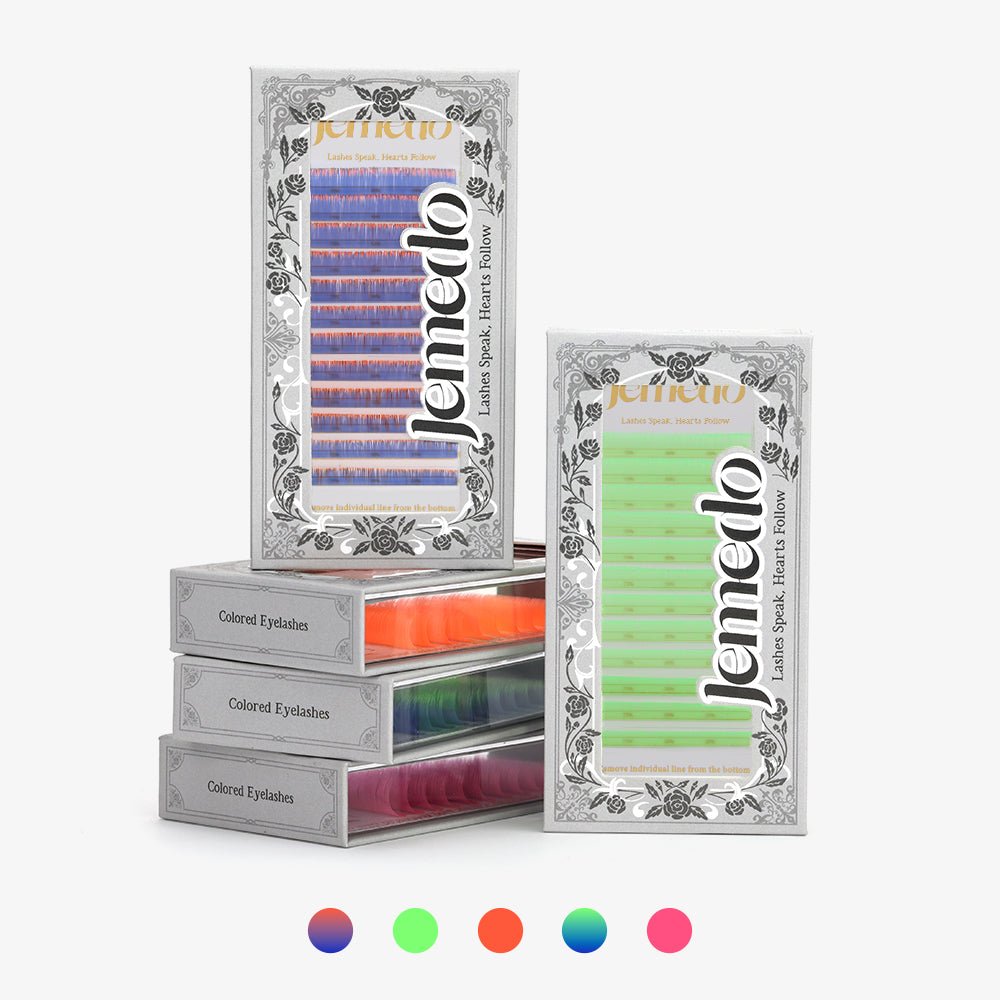 JEMEDO Neon UV Colored Individual Lashes | 0.07mm, C/D Curl - jemedo.com