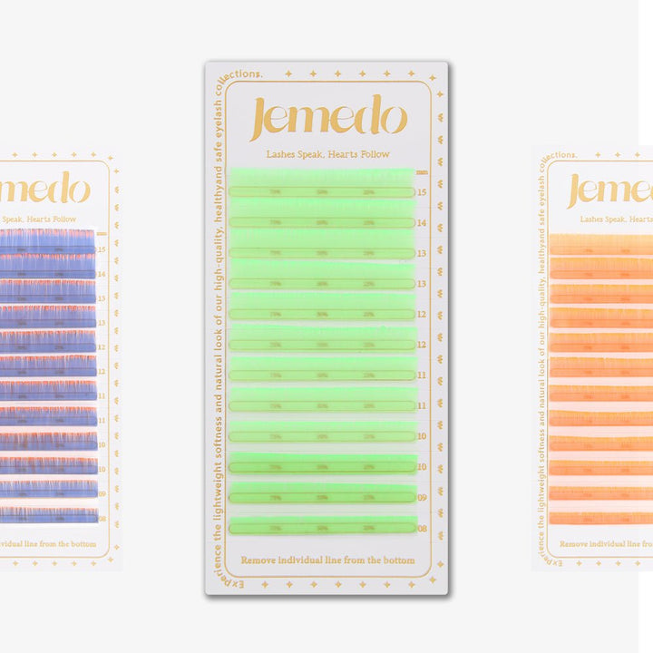 JEMEDO Neon UV Colored Individual Lashes | 0.07mm, C/D Curl - jemedo.com