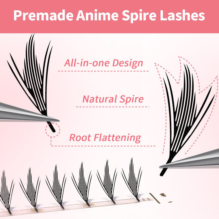 JEMEDO Pteris Light Clusters Anime Lashes| 0.07mm - jemedo.com