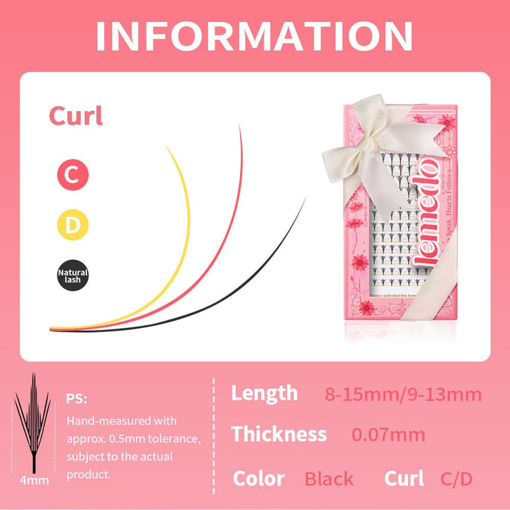 JEMEDO Pteris Light Clusters Anime Lashes| 0.07mm - jemedo.com
