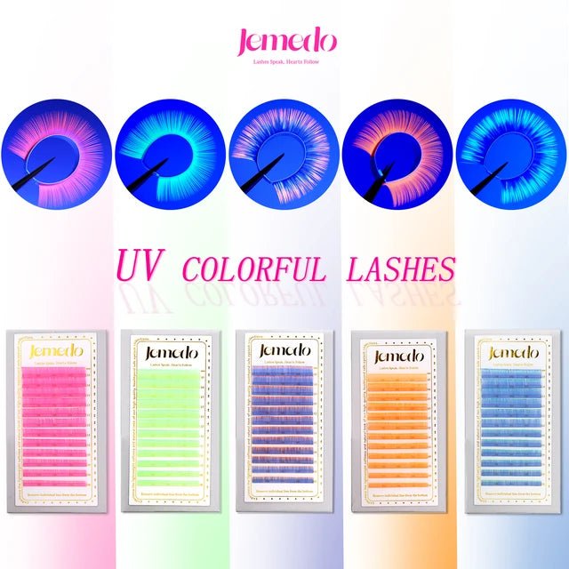 JEMEDO UV Colored Individual Lashes | 0.07mm, C/D Curl - jemedo.com