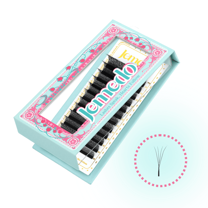 Narrow 3/4/5D W-Shaped Lashes | 0.07mm C/D/M Curl - jemedo.com
