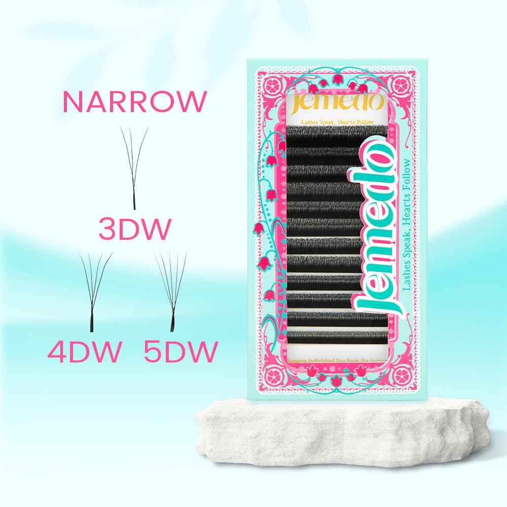 Narrow 3/4/5D W-Shaped Lashes | 0.07mm C/D/M Curl - jemedo.com
