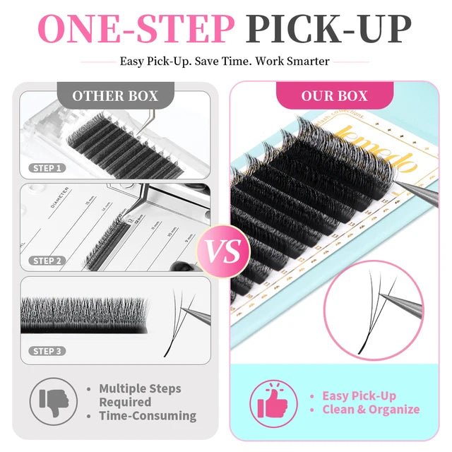 Narrow 3/4/5D W-Shaped Lashes | 0.07mm C/D/M Curl - jemedo.com